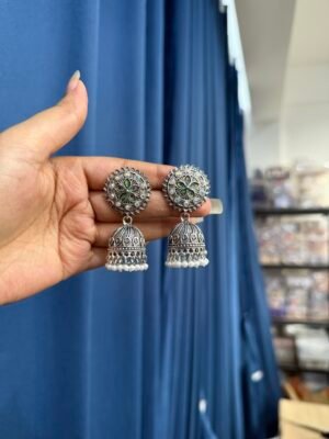 Pankh Oxidised Jhumka
