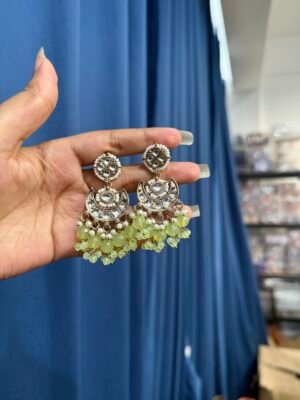 Seerat Kundan Earrings – Mint Green