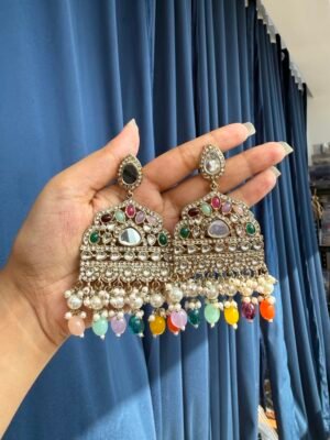 Sarah Kundan Earrings – Multi