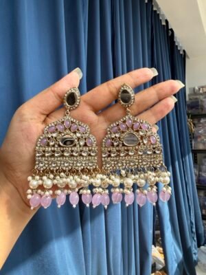 Sarah Kundan Earrings – Lavender