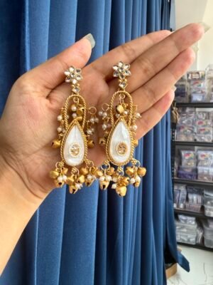 Gulmohar Kashmiri Earrings – White