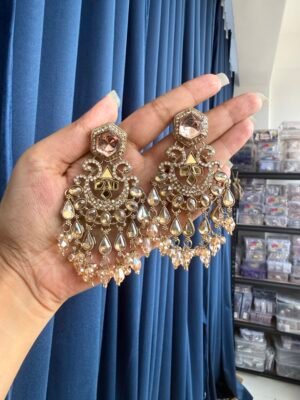 Sonal Premium Chandbali Earrings – Golden