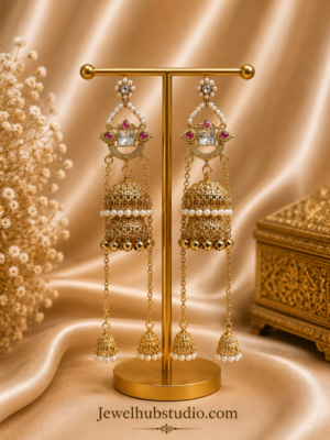 Riwayat Kashmiri Jhumar Earrings - Dark Pink