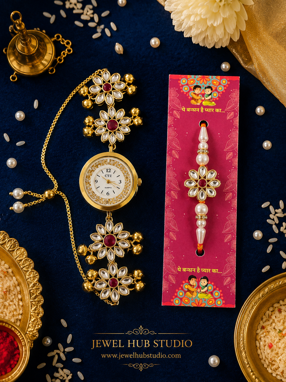 Mishka Rakhi Watch Combo for Brother and Bhabhi