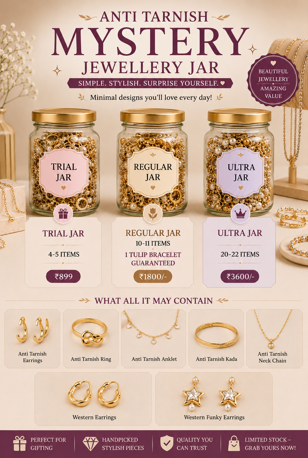 Anti Tarnish Mystery Jewellery Jar