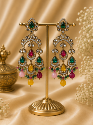Kusum Kundan Earrings Multi