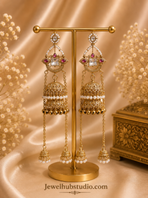 Riwayat Kashmiri Jhumar Earrings - Wine