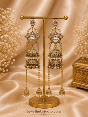 Riwayat Kashmiri Jhumar Earrings - Light Pink