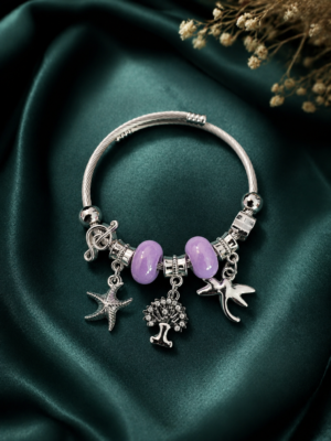 Stainless Steel Pandora Bracelet - Lavender
