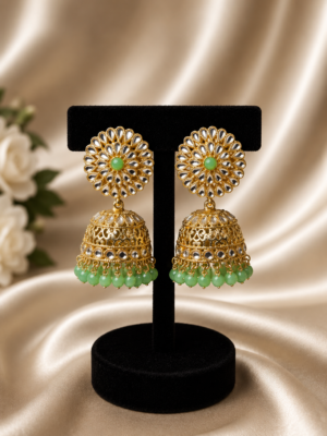 Mint Green Kundan Jhumka