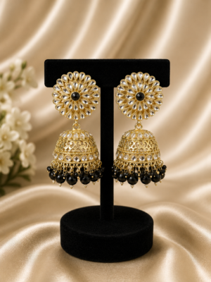 Black Kundan Jhumka