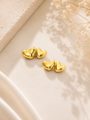 Joint Hearts Anti Tarnish Earrings