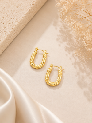 Anti Tarnish Loop Earrings – Pattern 4