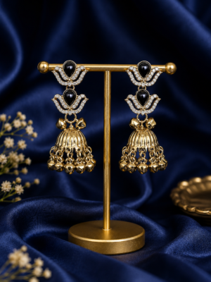 Ziva Kashmiri Jhumka - Black