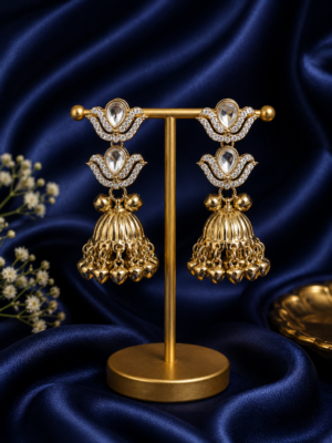 Ziva Kashmiri Jhumka - White