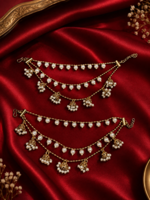 Gulnaar Pearl Jhumki Kaan Chain