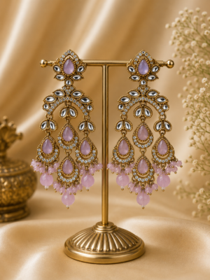 Kusum Kundan Earrings Lavender