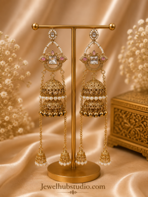 Riwayat Kashmiri Jhumar Earrings - Lavender