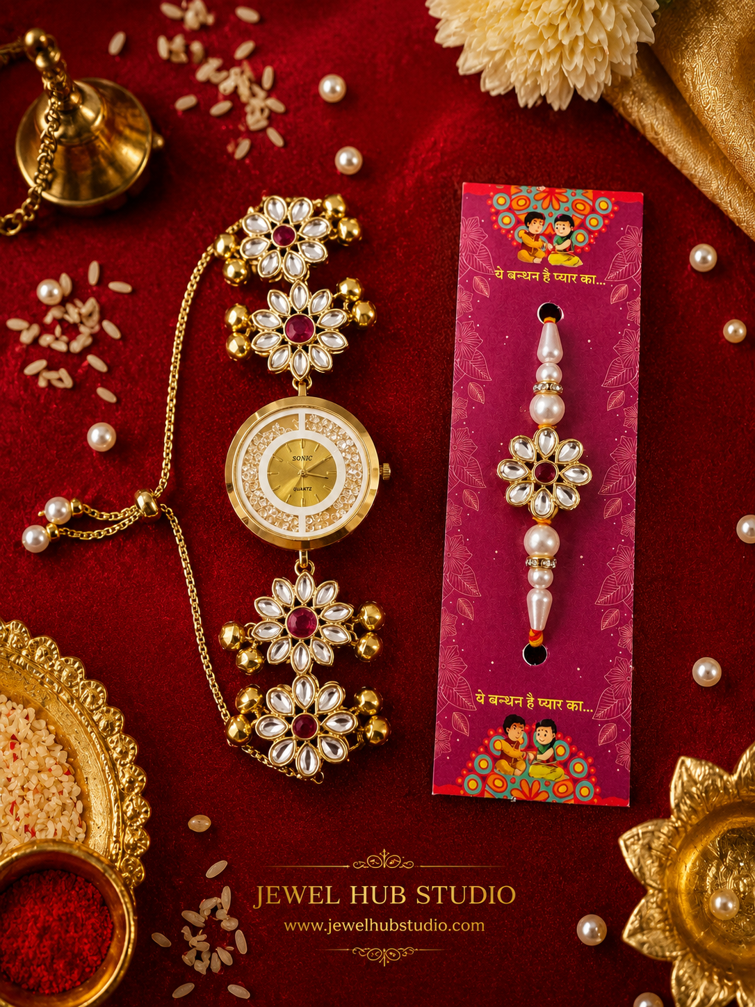 Reva Rakhi Watch Combo for Brother and Bhabhi