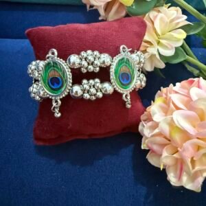 Morpankh Oxidised Kada – Pattern 2