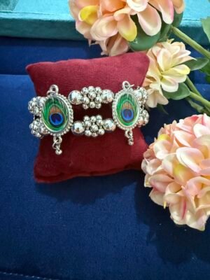 Morpankh Oxidised Kada – Pattern 2