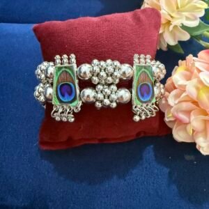 Morpankh Oxidised Kada – Pattern 1