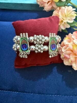Morpankh Oxidised Kada – Pattern 1