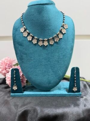 Black Beaded Oxidised Set