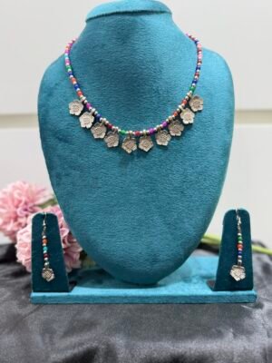 Multi Coloured Beaded Oxidised Set