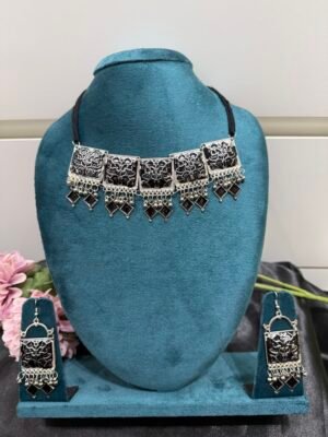 Black Enamel Oxidised Set