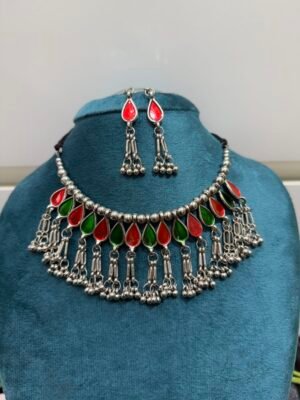 Multi Coloured Enamel Oxidised Set