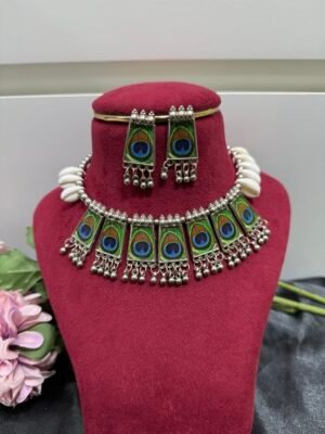 Morpankh Shell Oxidised Set