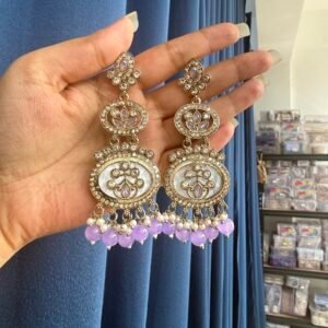Roshni Kundan Earrings – Lavender