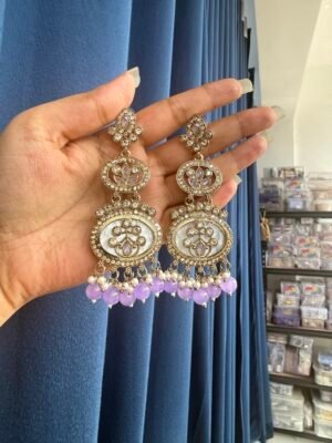 Roshni Kundan Earrings – Lavender