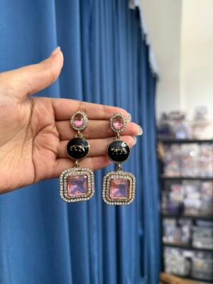 Brand Inspired Earrings – Light Pink
