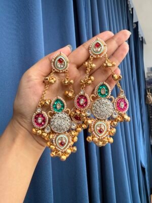Fathima Kashmiri Chandbali Earrings – Multi