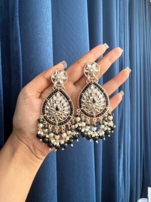 Ambika Ethnic Earrings – Black