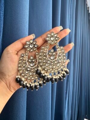 Meenakari Earrings – Black
