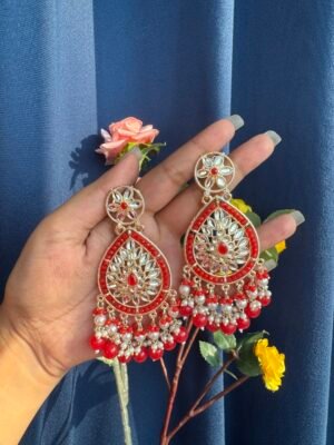 Ambika Ethnic Earrings – Red
