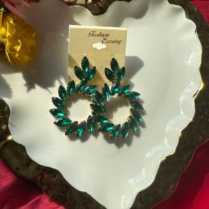 Dark Green Stone Earrings
