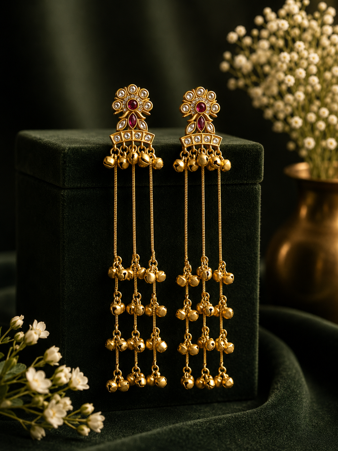 Dhara Kashmiri Earrings - Purple