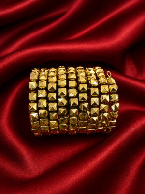 Swirl Golden Oxidised Kada