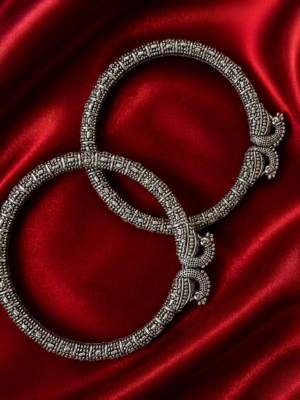 Unique Oxidised Silver Kada