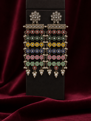 Abeer Multi Meenakari Kundan Earrings for Women