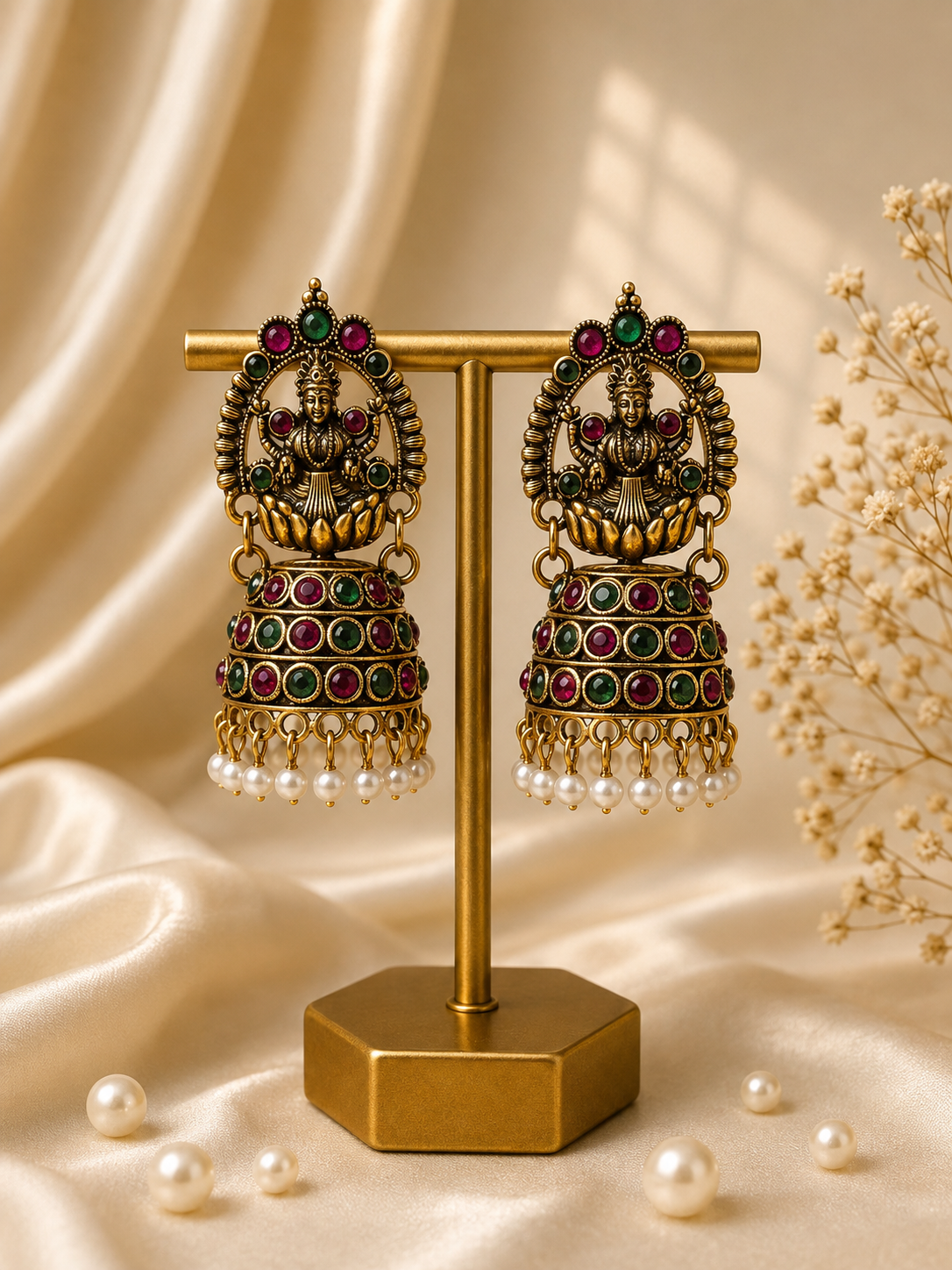 Vaidehi Lakshmi Jhumka Earrings Multi 5 cm