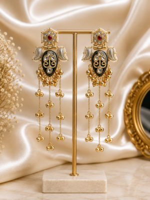 Mehreen Kashmiri Dejhoor Earrings - Pink Blue