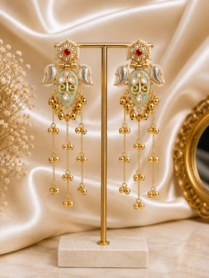 Mehreen Kashmiri Dejhoor Earrings - Pink Mint Green