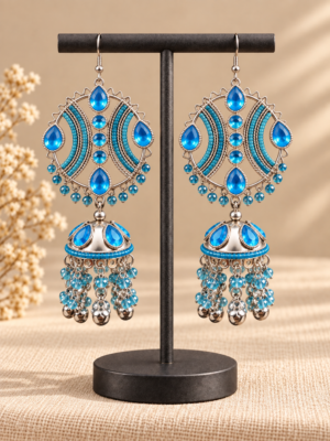 Maula Mere Maula Inspired Mehru Jhumka in Light Blue