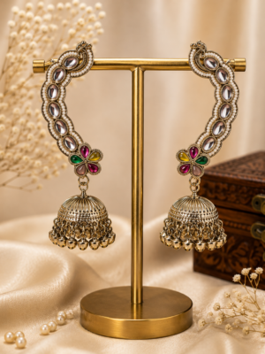 Multicolour Kashmiri Ear Cuff Earrings for Women