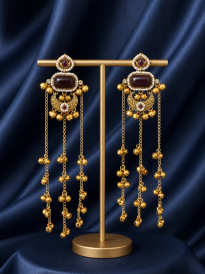 Reem Purple Kashmiri Ghungru Earrings